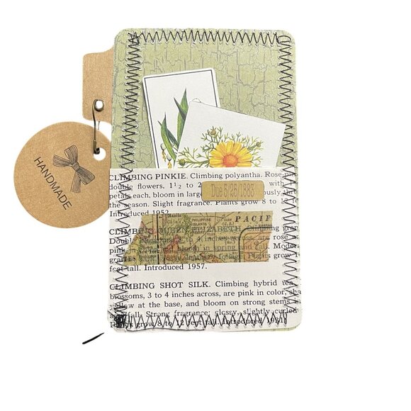 5 Handmade Bookmark Junk Journal Tags Sewn Vintage Style Scrapbook u - Picture 4 of 6